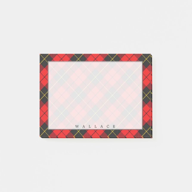 Regal Scottish Clan Wallace Tartan Post-it Klebezettel (Vorderseite)