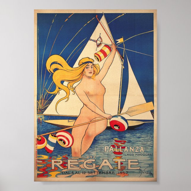 Regal, Segeln, Italien, Art Nouveau Poster (Vorne)