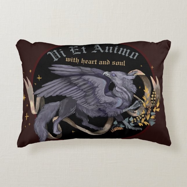 Regal Silver Griffin Accent Pillow Dekokissen (Vorderseite)