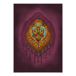 Regal Spirit Lion Verziertes Stammes Mandala Roa Fotodruck
