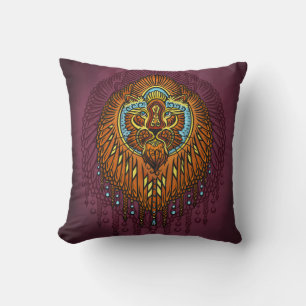 Regal Spirit Lion   Verziertes Stammes Mandala Roa Kissen