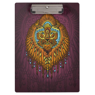 Regal Spirit Lion Verziertes Stammes Mandala Roa Klemmbrett