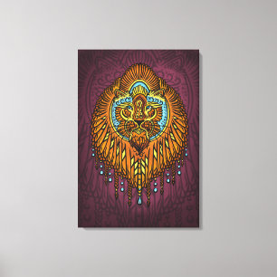 Regal Spirit Lion Verziertes Stammes Mandala Roa Leinwanddruck