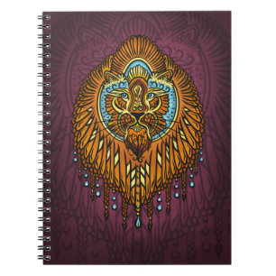 Regal Spirit Lion Verziertes Stammes Mandala Roa Notizblock