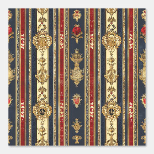 Regal Strips Gold Red Blue Rose Peel and Stick Tapete