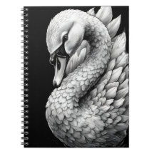 Regal the White Swan - Spiral Notebook