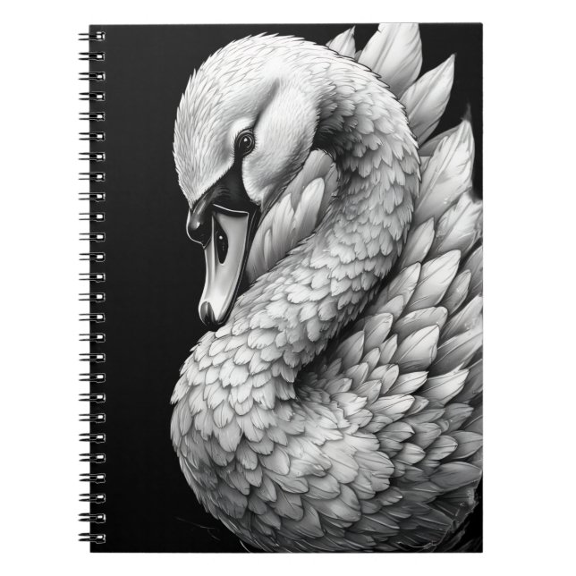 Regal the White Swan - Spiral Notebook Notizblock (Vorderseite)
