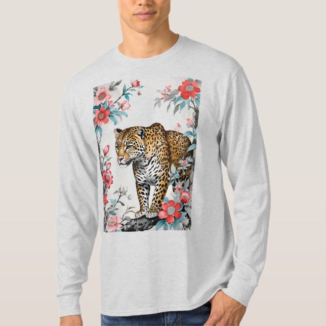 Regal Tiger Floral T-Shirt (Vorderseite)