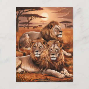 Regal Trio Ruhen in der Natur Postkarte