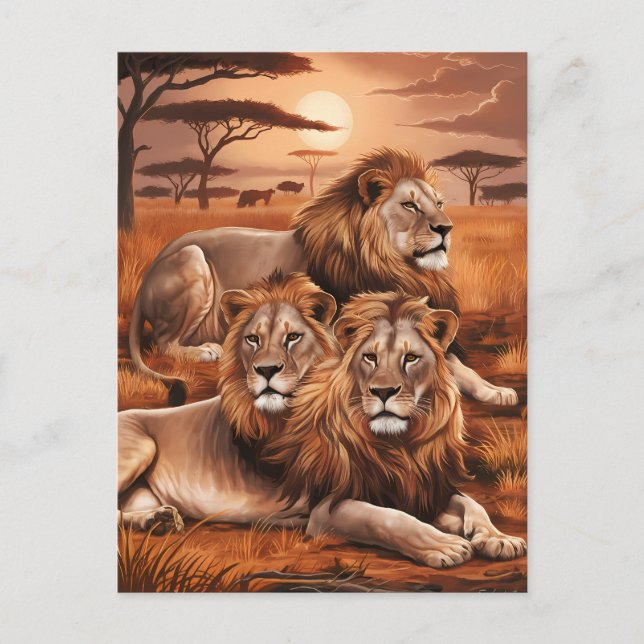 Regal Trio Ruhen in der Natur Postkarte (Vorderseite)