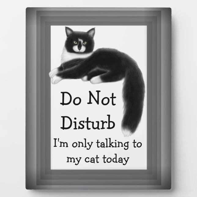 Regal Tuxedo Cat Customizable Sign Fotoplatte (Vorderseite)