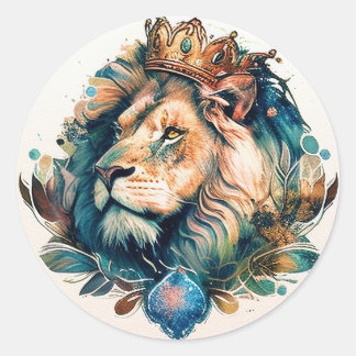 Regal und Royal Watercolor Style Lion Sticker