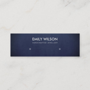 REGAL VELVET NAVY BLAUE STUDIE EARRING DISPLAY LOG MINI VISITENKARTE