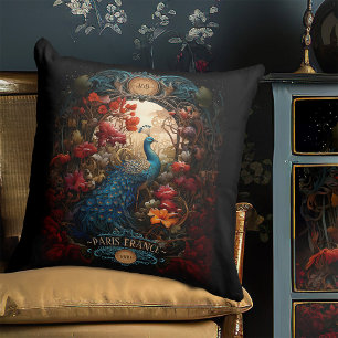 Regal Vintage Victorian Pfau Kissen
