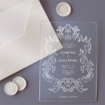 Regal Vintager Barockrahmen | Hochzeit Acryleinladungen<br><div class="desc">Diese elegante und luxuriöse Hochzeitseinladung besticht durch einen weißen,  Vintagen Kunstrahmen mit verziertem barocken Stil auf einem klaren Acrylhintergrund. Dieses Design ist auch perfekt für eine gotische Hochzeit. Moderne Skriptkalligraphie und klassischer Text,  zusammen mit Ihren Initialen oder Monogrammen,  machen dies zu einer klassischen und zeitgenössischen Wahl.</div>