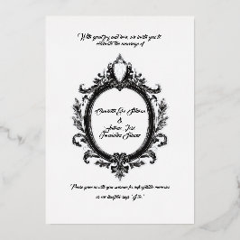 Regal Wappen, klassische Hochzeitseleganz, Folieneinladung