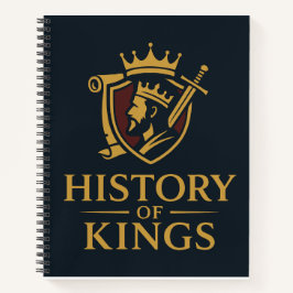 Regal Wappen Logo mit gekröntem König und Schwert Notizbuch