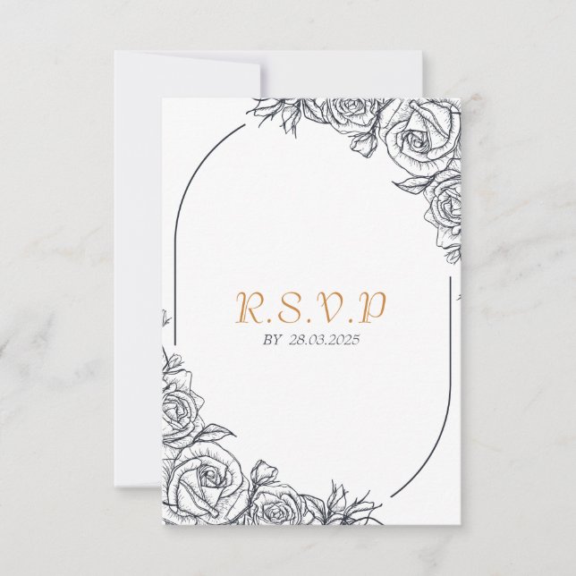Regal Wedding RSVP Card (Vorderseite)