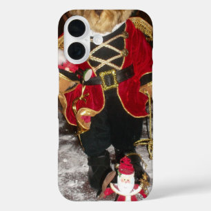 Regal Weihnachts-Teddybär Holiday-Kunstposter iPhone 16 Hülle