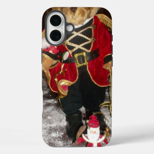 Regal Weihnachts-Teddybär   Holiday-Kunstposter iPhone 16 Plus Hülle