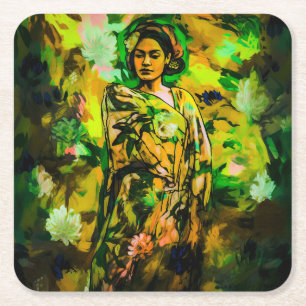 Regal Woman Rechteckiger Pappuntersetzer