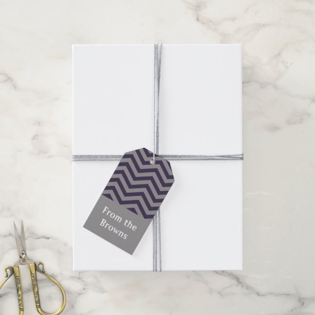 Regal Zickzack Gift Tags Geschenkanhänger (Mit Garn)