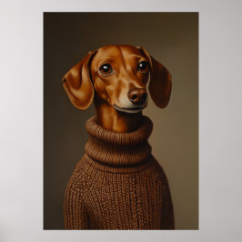 Regale Dackel in einem Turtleneck Poster