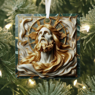 Regale Reverenz Jesus in Gold Ornament Aus Metall