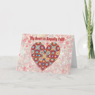 Regales Muster Liebe Herz Valentinskarte Karte