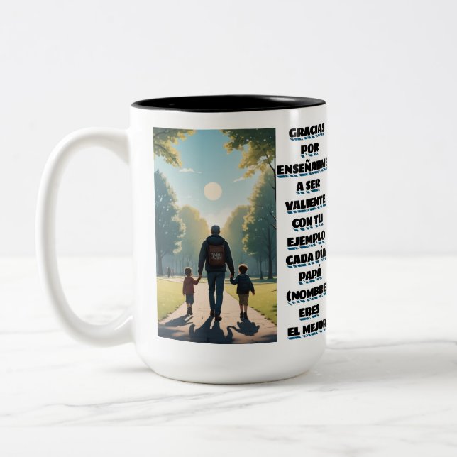 REGALO PERSONALIZADO PARA PAPA (NOMBRE) ZWEIFARBIGE TASSE (Links)
