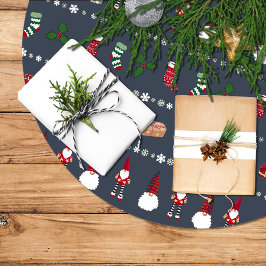 Regalos de navidad, Santa Claus y copos de nieve   Polyester Weihnachtsbaumdecke