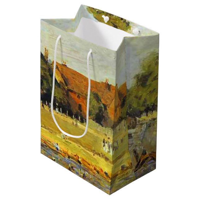 Regatta bei Hampton Court Alfred Sisley Poster Mittlere Geschenktüte (Vorderseite Schrägansicht)