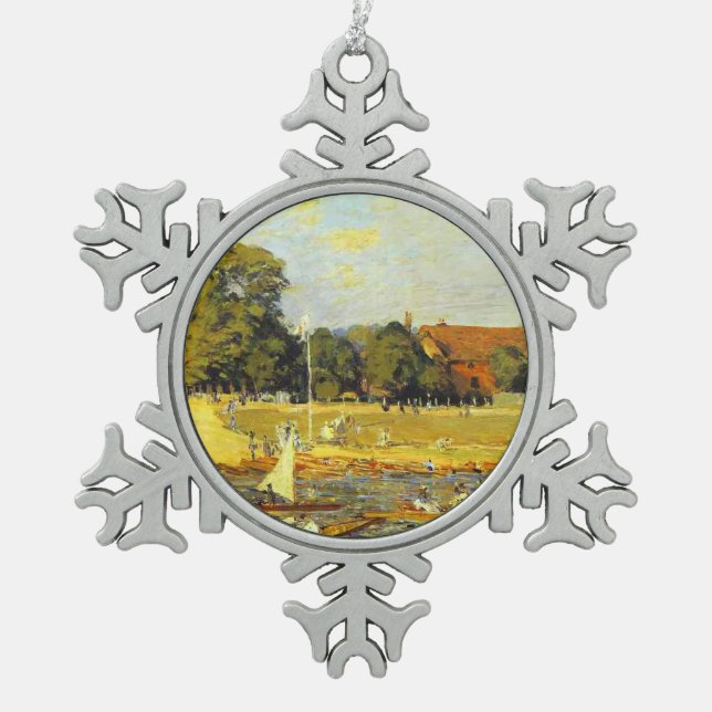 Regatta bei Hampton Court Alfred Sisley Poster Schneeflocken Zinn-Ornament (Vorderseite)