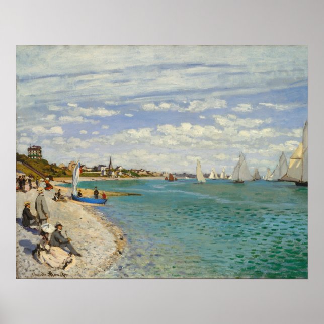 Regatta bei Sainte-Adresse (1867) von Claude Monet Poster (Vorne)