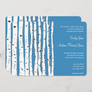 Regatta Blue Birch Tree Einladungen für Hochzeiten