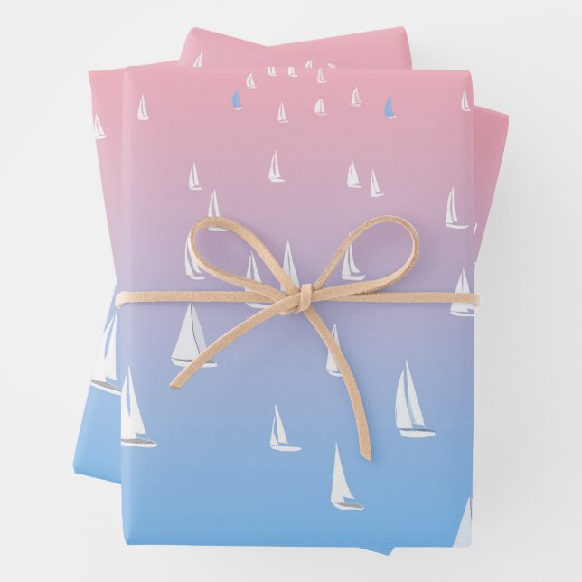 Regatta-Boote im Ozean Geschenkpapier Set (Beispiel)