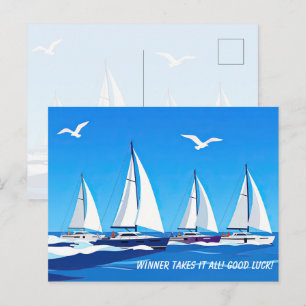 Regatta Bootrennen Postkarte