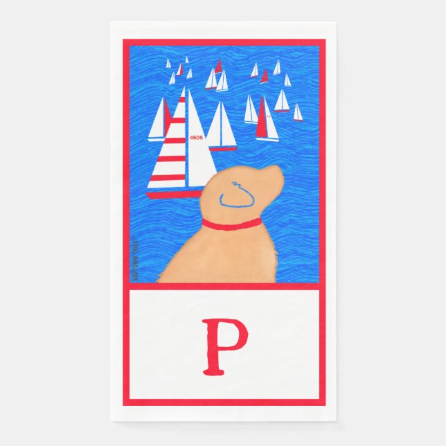 Regatta Day Yellow Dog Tuch Handtuch Serviette (Vorderseite)