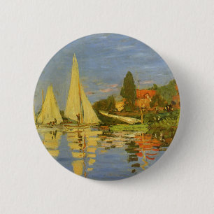 Regatta in Argenteuil von Claude Monet Button