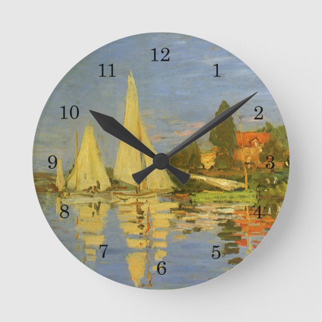 Regatta in Argenteuil von Claude Monet Runde Wanduhr (Vorderseite)