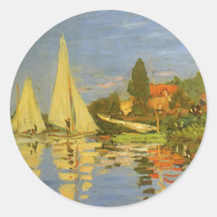 Regatta in Argenteuil von Claude Monet Runder Aufkleber