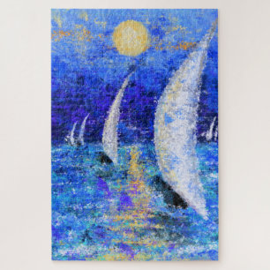 Regatta Sailing - Original Malerei Abstrakt Art Puzzle