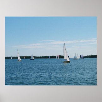 Regatta-Verkauf Bootsszene Foto-Wandkunst Poster