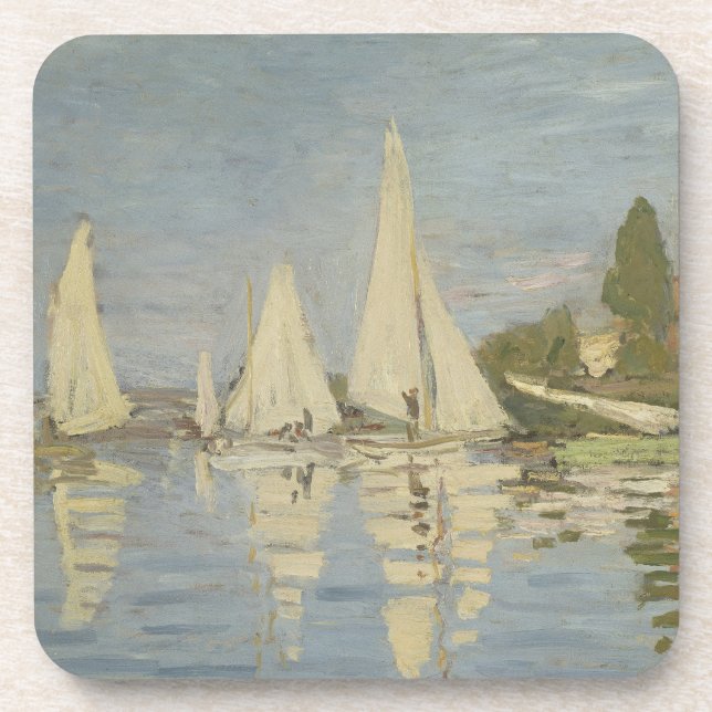 Regattas at Argenteuil, OIl Painting, Claude Monet Getränkeuntersetzer (Vorderseite)