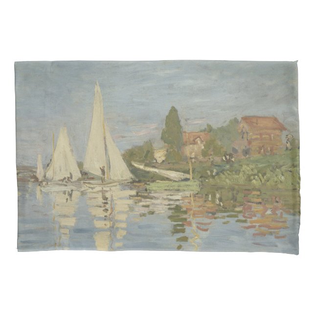 Regattas at Argenteuil, OIl Painting, Claude Monet Kissenbezug (Vorderseite)