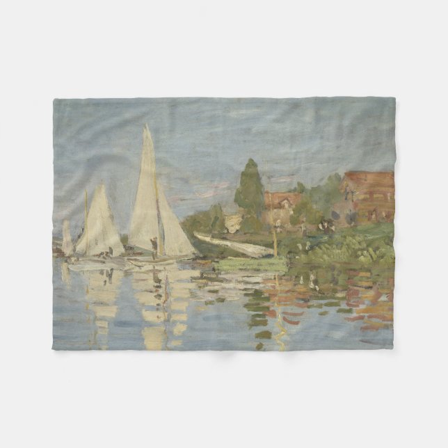Regatten in Argenteuil, Öl auf Leinwand, Claude Mo Fleecedecke (Vorderseite (Horizontal))