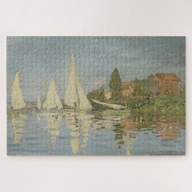 Regatten in Argenteuil, Öl auf Leinwand, Claude Mo Puzzle (Horizontal)