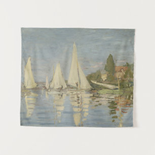 Regatten in Argenteuil, Öl auf Leinwand, Claude Mo Wandteppich