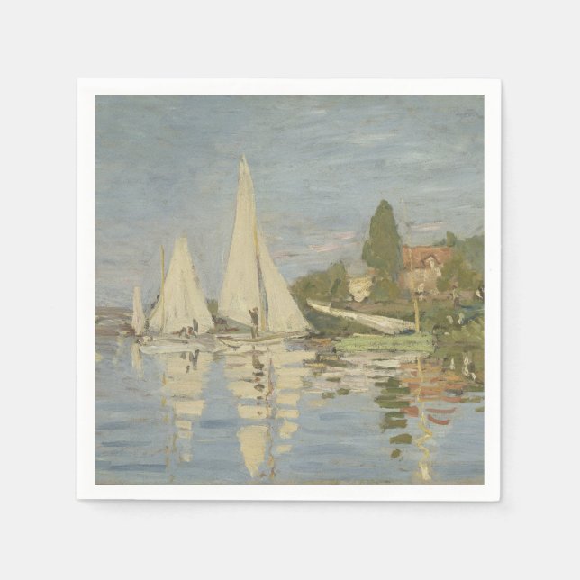 Regatten in Argenteuil, Ölgemälde, Claude Monet Serviette (Vorderseite)