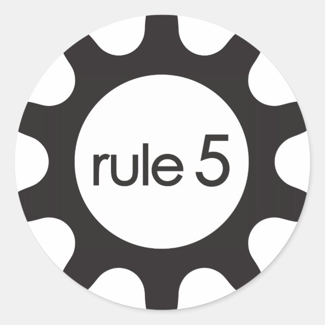 Regel5 Symbolaufkleber Runder Aufkleber (Vorderseite)